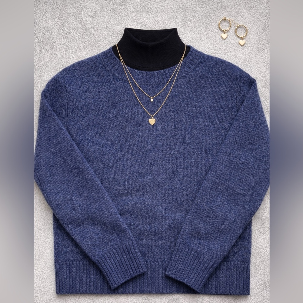 United Colors Of Benetton Heather Blue Crewneck Sweater